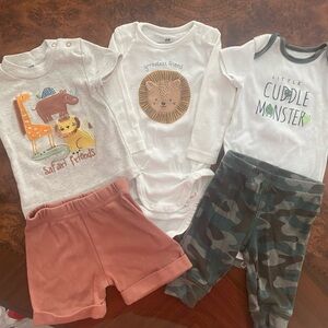Kids Safari and Cuddle Monster Outfit Set and Long Sleeved Onesie
